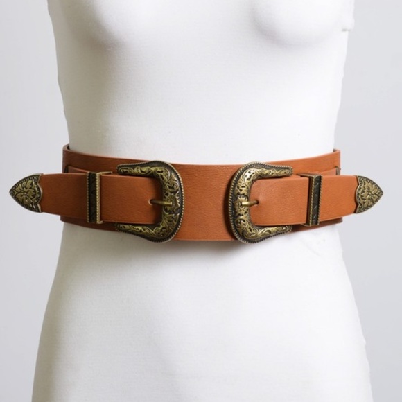 ⚡FLASH SALE⚡Double Trouble-Buckle Belt: Buckskin - Picture 1 of 4